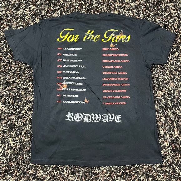 Rod Wave For The Fans Love is War Black Tee T Shirt Mens Sz L New - Picture 3 of 5